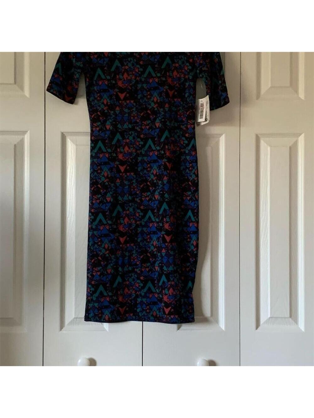 LuLaRoe Julia Dress XXS Multicolor Geometric Knee Length Casual